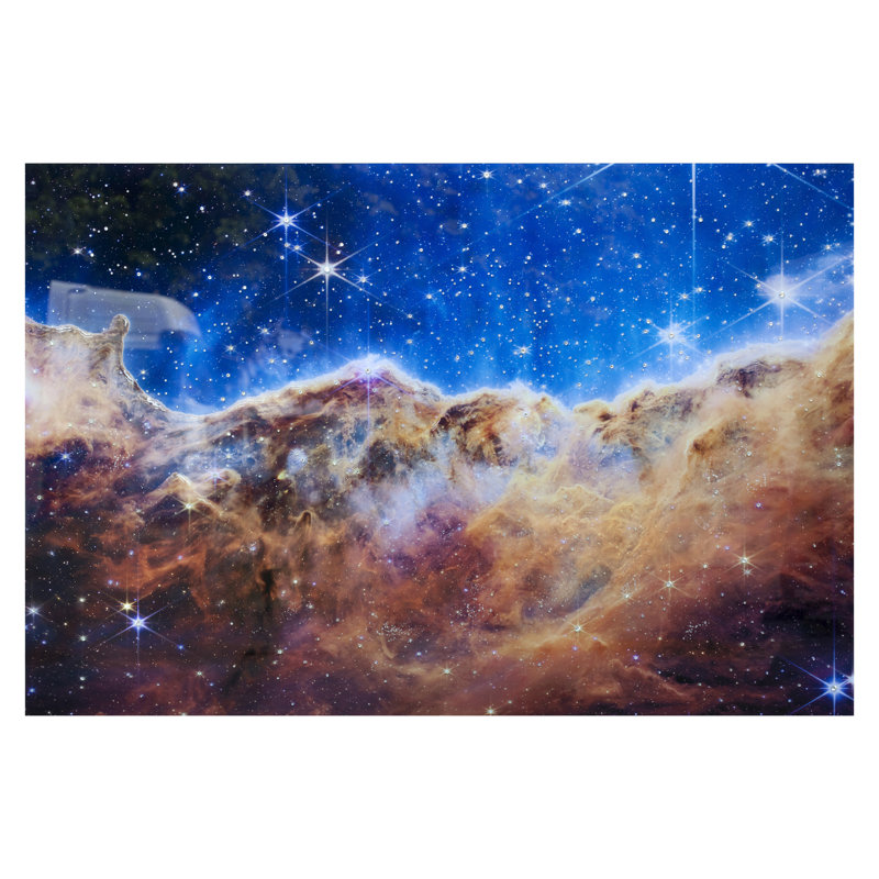 Art mural en verre trempé sans cadre James Webb Carina Nebula I Rhinestones - 40 po x 60 po