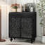 Armoire décorative Art avec 2 portes, armoire buffet avec rangement, armoire de rangement décorative patinée avec motif en relief pour le salon de la salle à manger