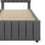 Lit simple avec lit gigogne escamotable et 3 tiroirs de rangement en dessous, lit plateforme simple tapissier en lin-1227497292