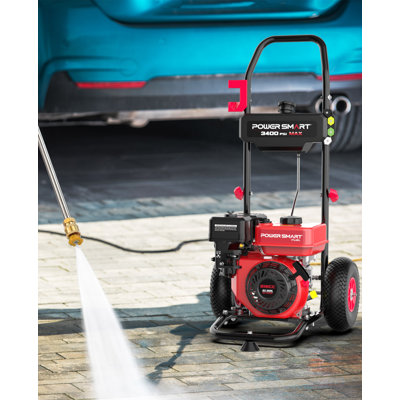 Powersmart Gas Pressure Washer, 212Cc, 3400PSI, 2.5GPM, 10-Inch Wheel