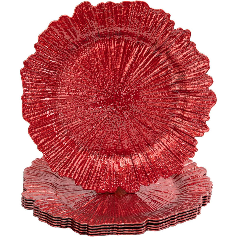 Striped Dinner Plate, Red