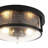 Lampkins 2 - Light Crackled Glass Shaded Flush Mount 