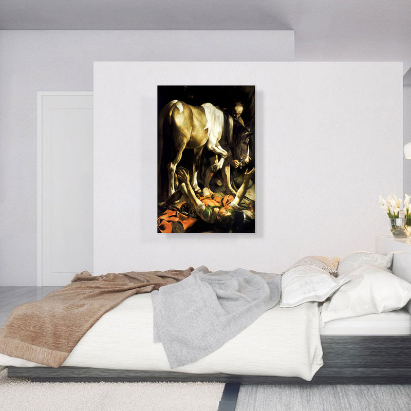 La conversion de Saint-Paul sur le chemin de Damas - 1601, H 40 po x l 26 po x P 1,5 po