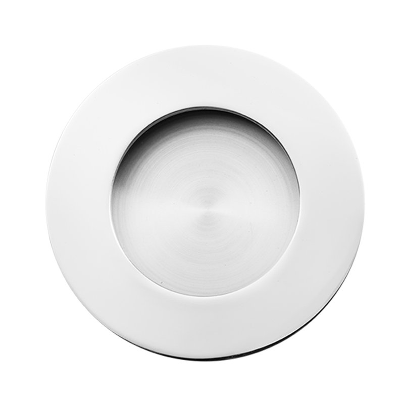 Plaque à tirer ronde, Acier inoxydable poli, H 2,56 po x l 2,56 po x P 0,43 po