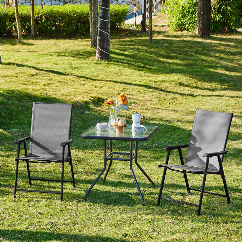 Fauteuil de patio pliant Jordin, Gris