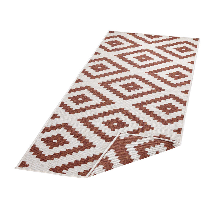 Malta Flatweave Orange/Cream Rug, Runner 80 x 250 cm