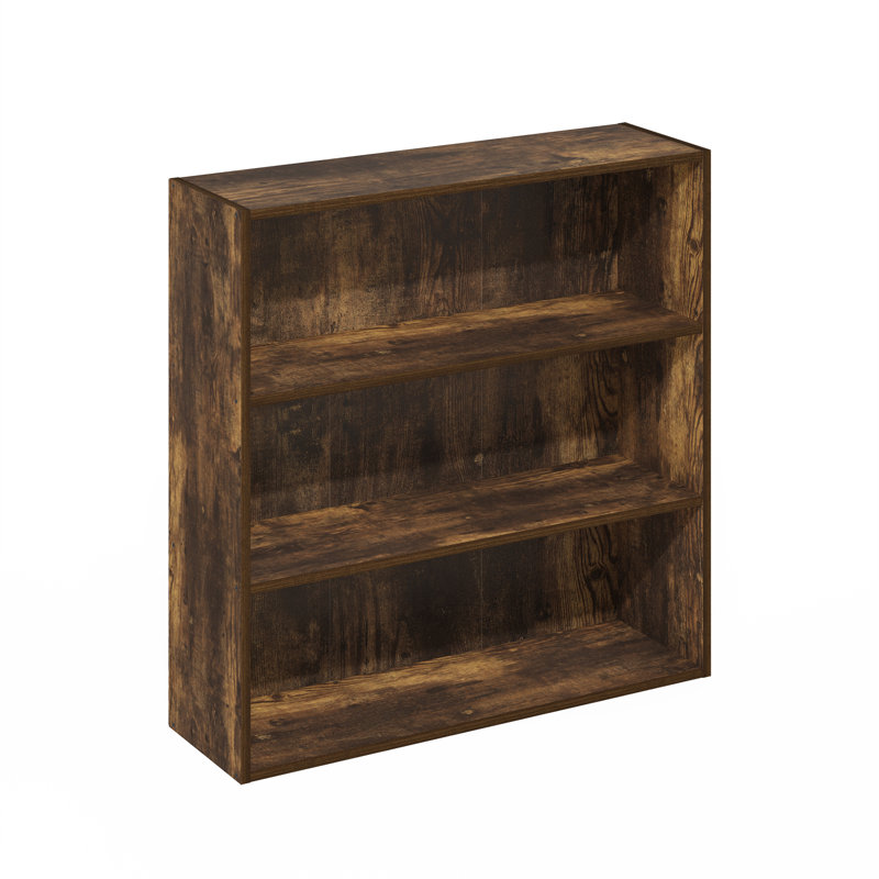 Pasir 5-Tier Open Shelf Bookcase, Bookshelf, (3 Shelves) 31.5"H x 31.34"W x 9.29"D, Amber Pine