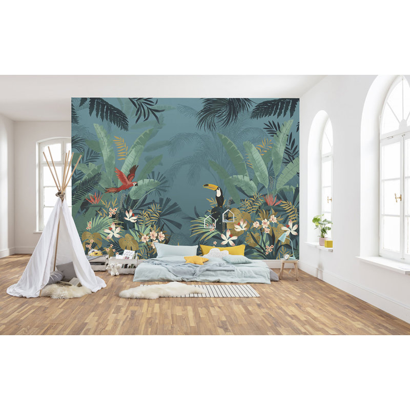 Panneau mural 7 panneaux Salaam Enchanted Jungle L 8,2 pi x l 137,9 po