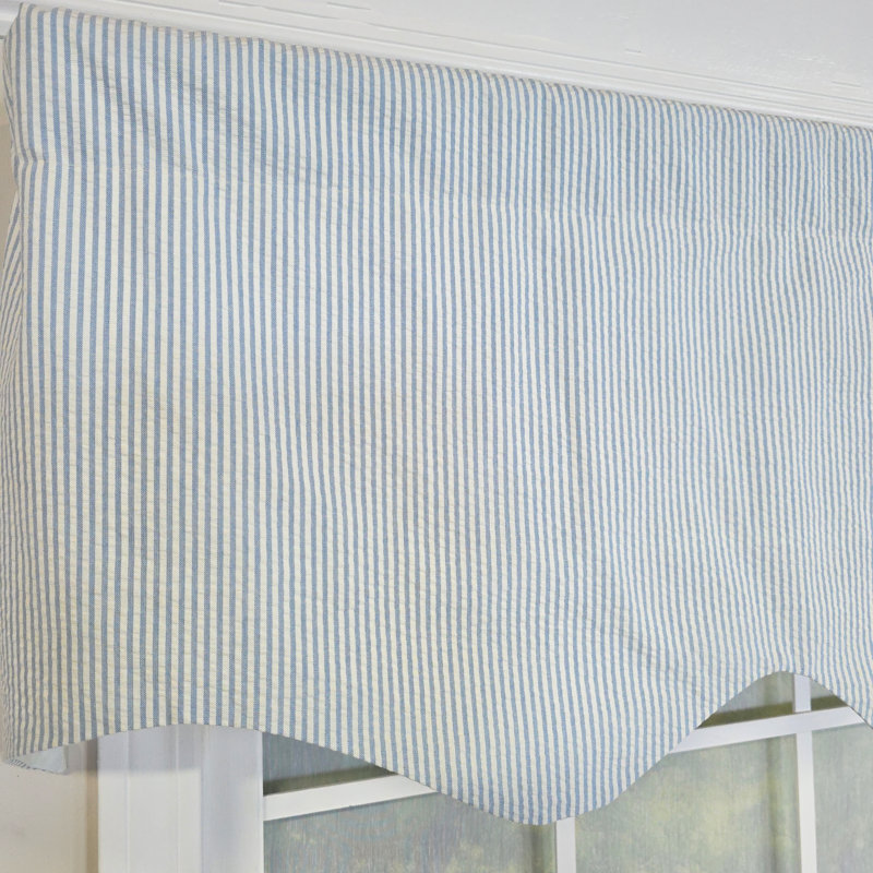 RLF Home Seersucker Regal Valance, Blue