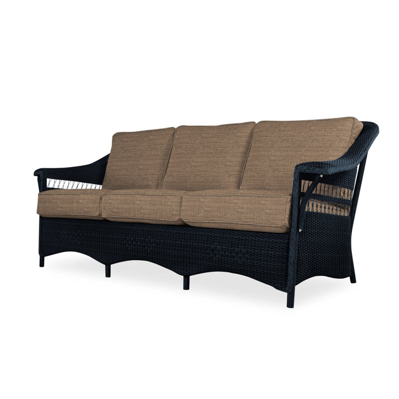 Nantucket Outdoor 3 - Seat Patio Sofa, Hansen Sky, Ebony