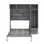 Grand lit escamotable mural avec armoire supérieure, tablettes et garde-robe, lit pliable peu encombrant-1686466222