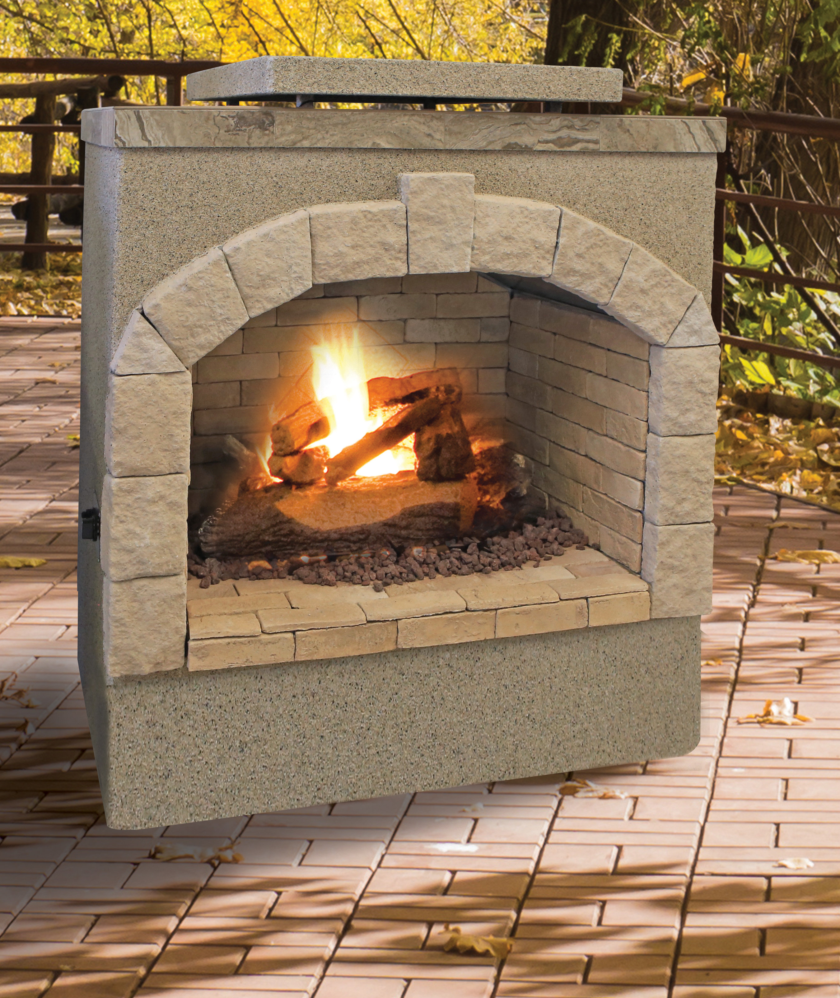 Cal Flame 59" H Propane Outdoor Fireplace | Wayfair