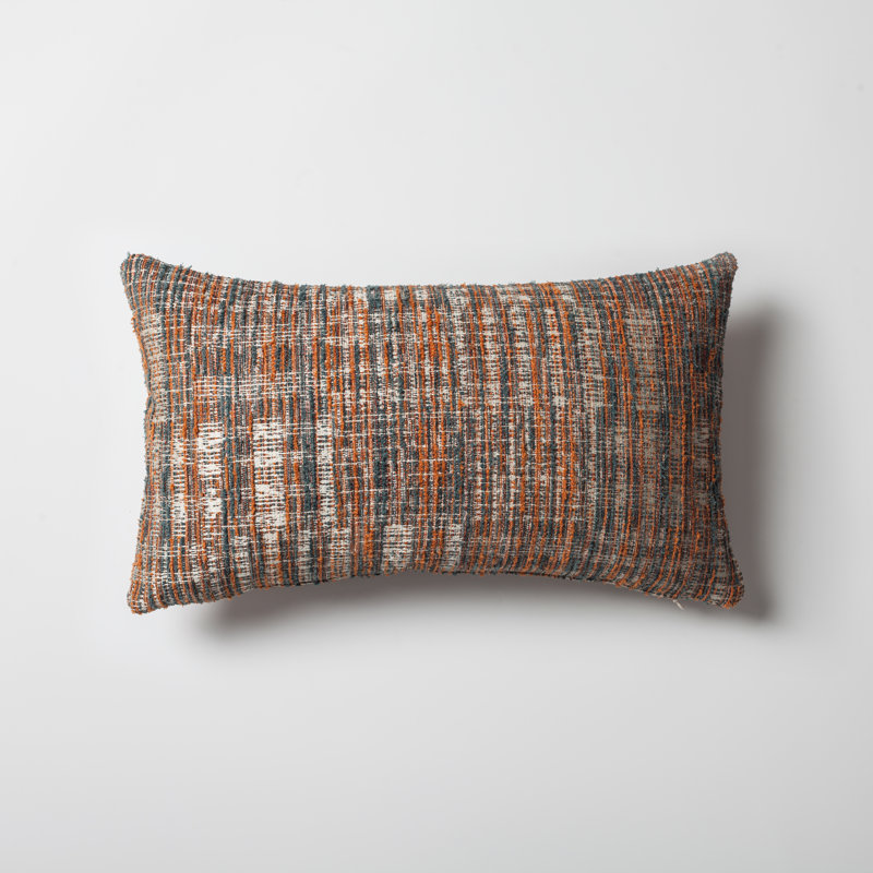 Collision Abstract Rectangular Lumbar Cushion, Orange