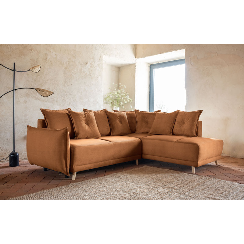 Lazy Lukka 6 Seater Sofa Bed, Right Hand Facing, Orange