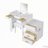 3-in-1 Makeup Vanity Desk with Flip-Top Mirror, LED Lighting, Adjustable Length and Ample Drawers-116025189