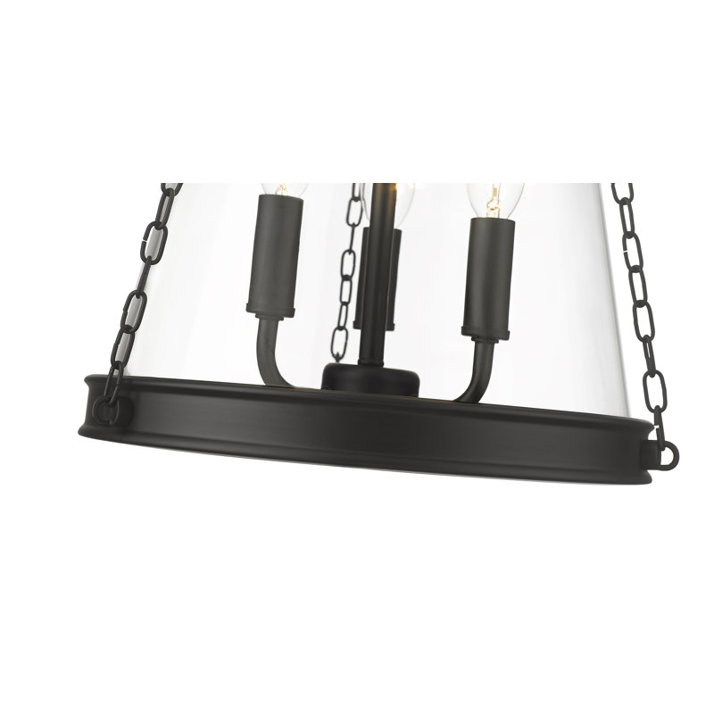 Luminaire suspendu 3 lumières Ato, Noir mat