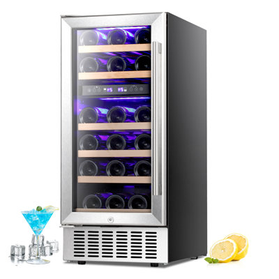 Electactic 24" Dual Zone Beverage Cooler - 46-Bottle/175-Can, Quiet, UV Glass, Blue LED & Adjustable Shelves