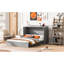 Grand lit gris avec rangement mural et poulie, taille, gris, tiroir, douilles et type
