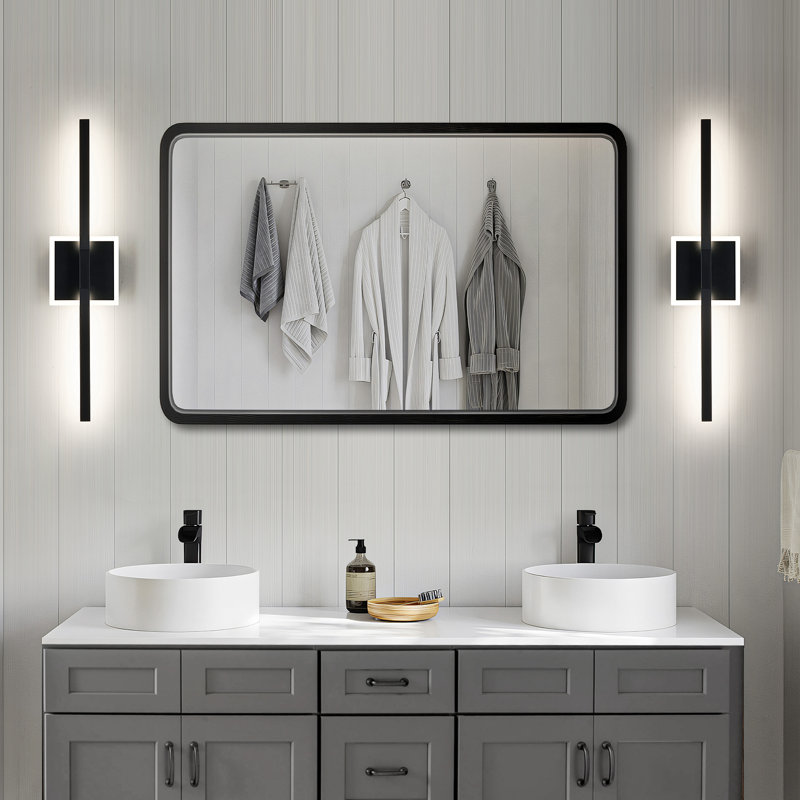 24" Dimmable RGB LED Vanity Bar with Remote Control, Matte Black