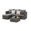 Ensemble de meubles de patio 2 pièces, ensemble modulaire et table en L tissé pour l'extérieur-627340412