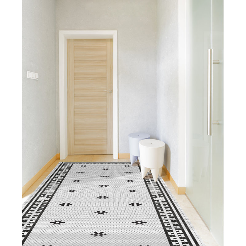 Buyse Vinyl Machine Printed Area Rug, Rectangle 2'7.5" x 9'10.1"
