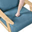 Chaise d'appoint rembourrée bleue avec structure en bois d'hévéa massif et ressorts ensachés Coussin de dossier rembourré de mousse-2062934488