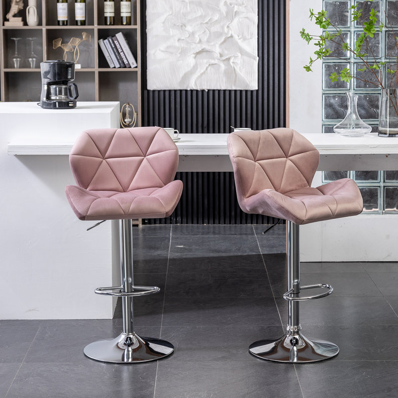 Tabourets de bar en métal Mauve, Mauve