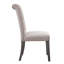 Chaise d'appoint en lin beige et gris, ensemble de 2