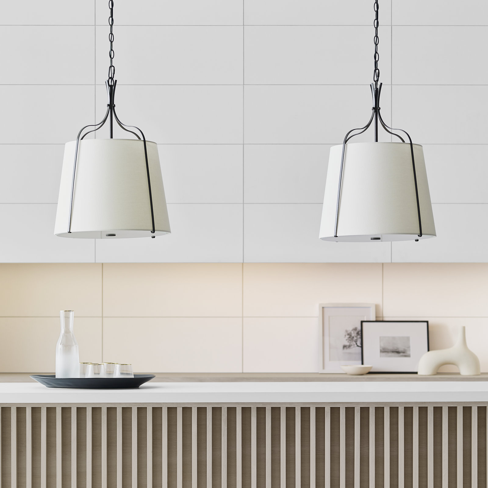 Latika Single Light Bell Pendant, Smith Steel, 24.75" H x 18.25"W x 18.25" D