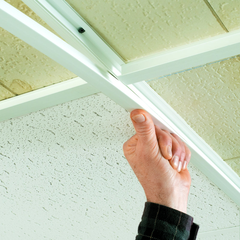 Ensemble de grille de montage en surface 100 pieds carrés CeilingMAX, Blanc