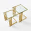 Ensemble de 2 tables basses dorées, plateau en verre trempé avec structure en acier inoxydable 201, table basse moderne pour le salon et la chambre à coucher