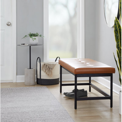 Brieon Faux Leather Bench
