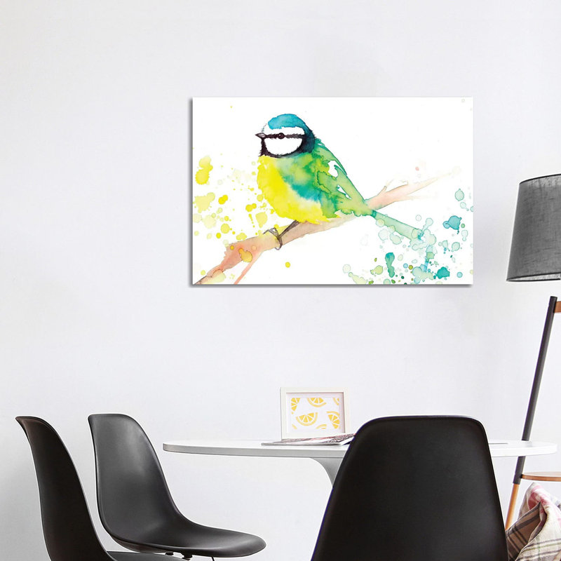 Green Bird by The Cosmic Whale - Wrapped Canvas Painting, 101.6 cm H x 66.04 cm W x 3.175 cm D