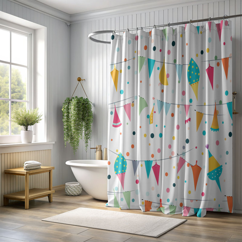 Rideau de douche Celebration Joyfulness - Premium, H 74 po x l 71 po
