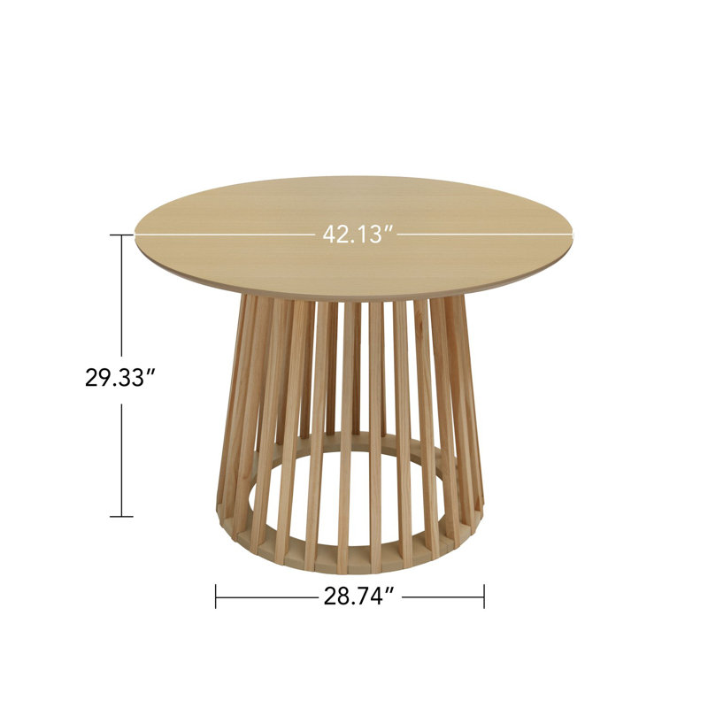 Small Round Dining Table for 4, Natural