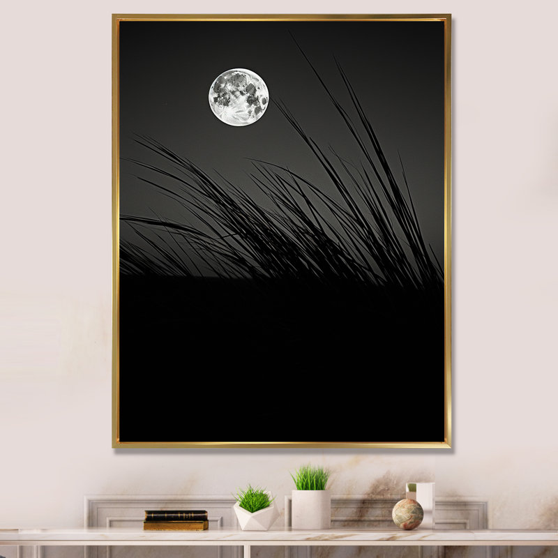 Ivoire, isolement au clair de lune, Cadre flottant doré, H 32 po x l 16 po x P 1 po