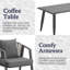  Ensemble de conversation modulaire 4 pièces avec coussins et table basse, structure en fer, imperméable, antirouille et anti-UV, convient aux jardins et pelouses-1725696980