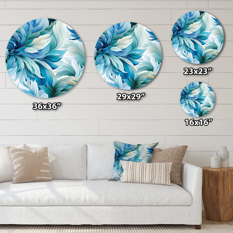 Dooling - art floral rond en métal, H 36 po x l 36 po