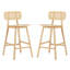 Tabouret de bar d'intérieur en bois, finition naturelle, ensemble de 2-1413516021