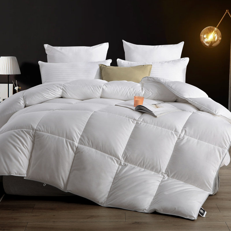 Premium All Season Bed Comforter - Fluffy Breathable & Lightweight Feather Down Duvet Insert, King