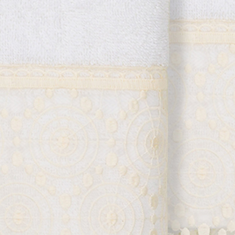Valentina 100% Turkish Cotton Cream Lace Embellished Hand Towel