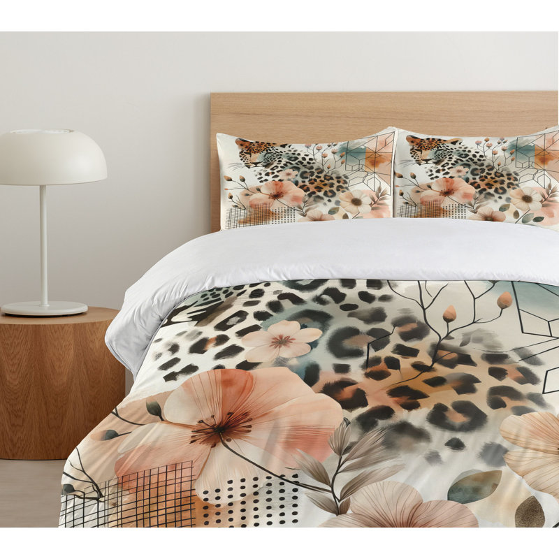 Leopard Duvet Cover, Queen Duvet Cover + 2 Standard Shams