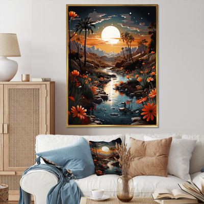 Koreon Desert Oasis Silver II sur impression sur toile