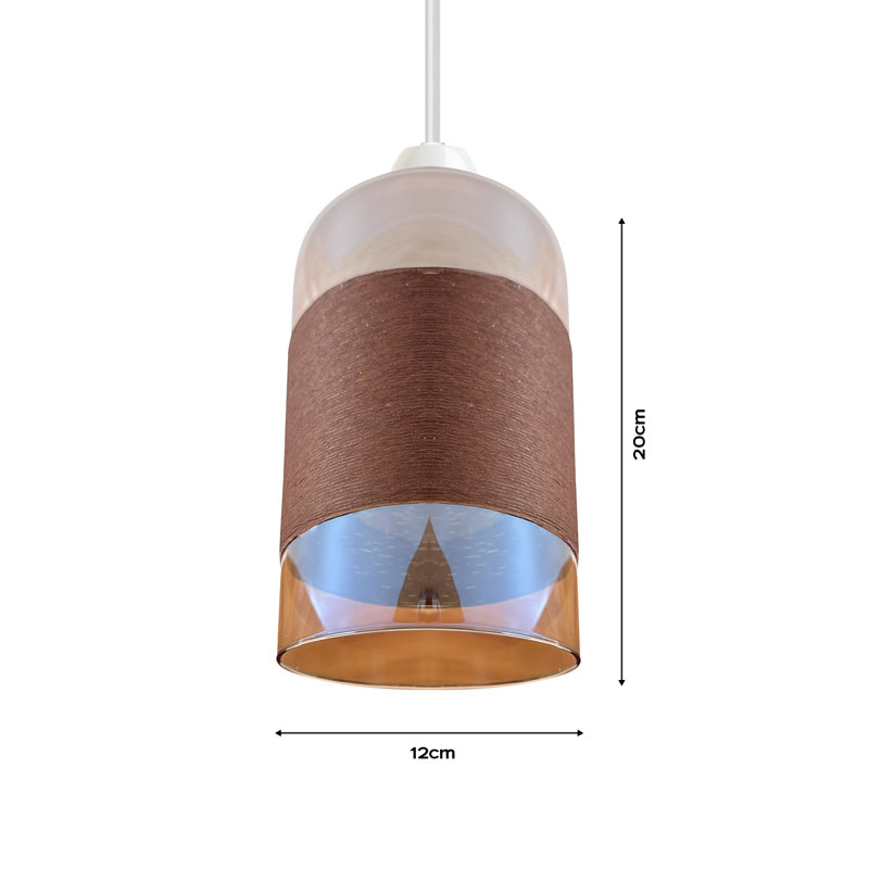20cm H Glass Lamp Shade ( Screw On ) in Copper And Gold