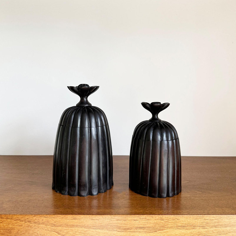 Ebony Wood Collection Wood Jar, 6.8"