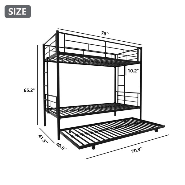 Isabelle & Max™ Rei Kids Twin Over Twin Over Twin Bunk Bed with Trundle ...