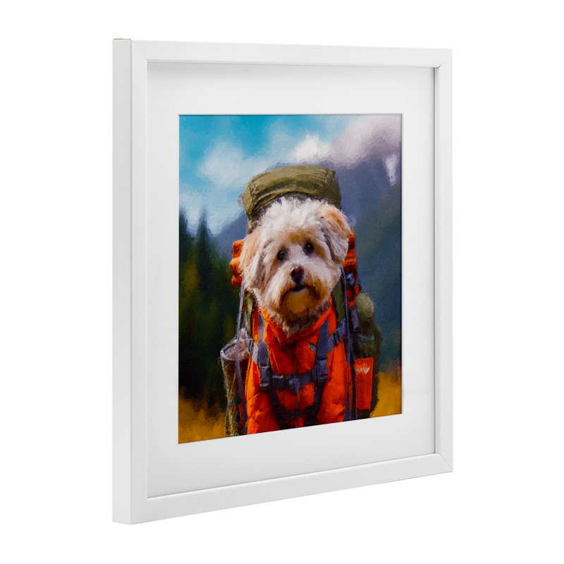 «Adventurant Hiker Dog», reproduction encadrée sous verre, conception de Sean Parnell, H 16 po x l 16 po
