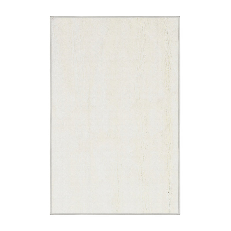 Tapis de zone ivoire contemporaine, Rectangle 6 pi x 9 pi