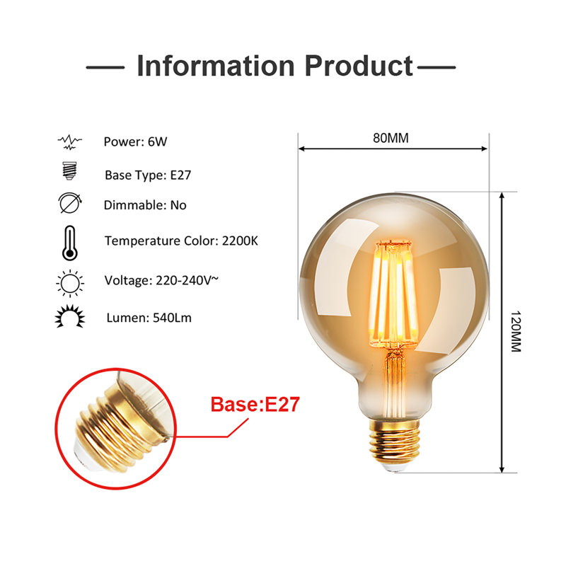2-Pack 6W LED Light Bulbs