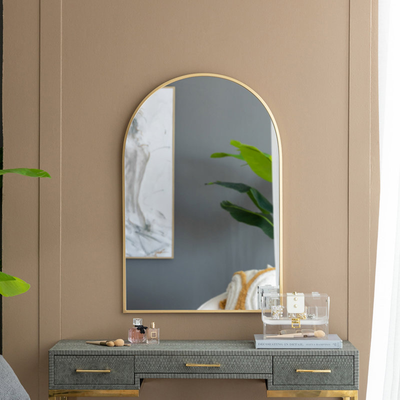 Iron Arch Mirror, 36" x 24", Gold